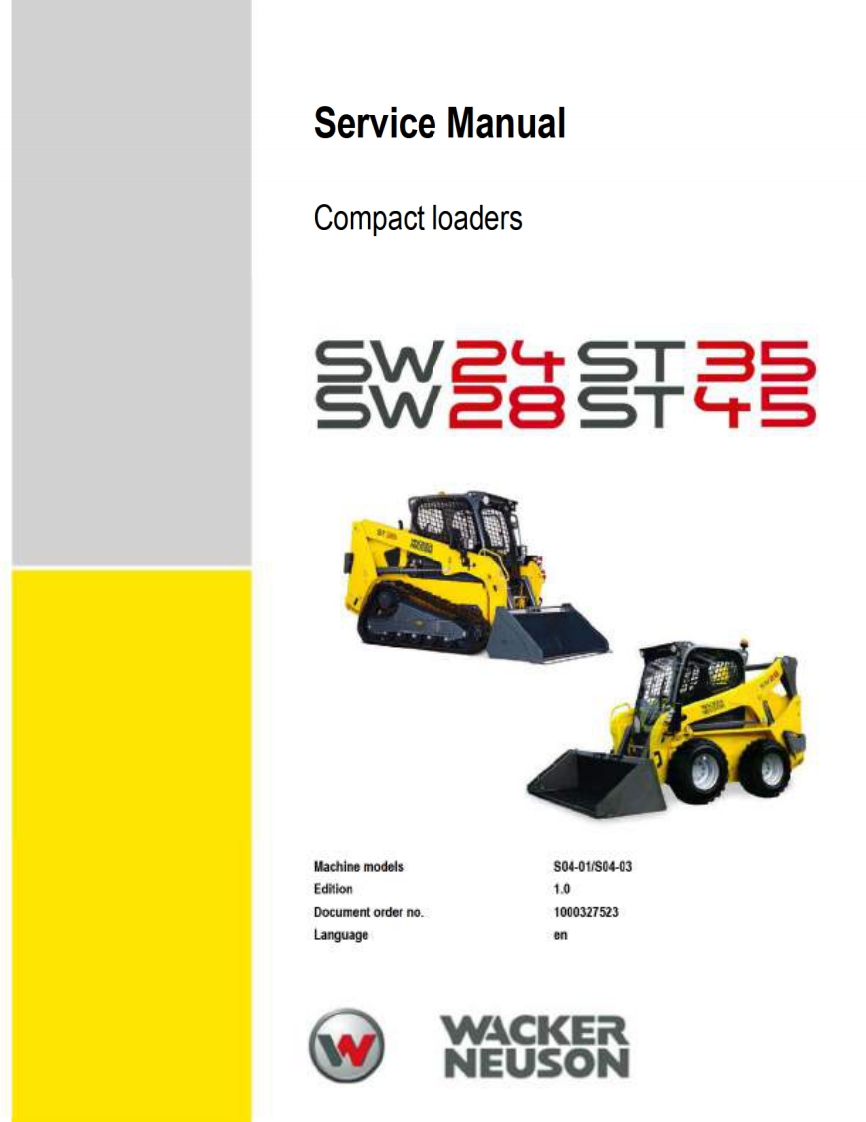 Wacker-Neuson-SW24-SW28-ST35-ST45-Compact-Loaders-维修维护手册-PDF-with-电器原理图手册s
