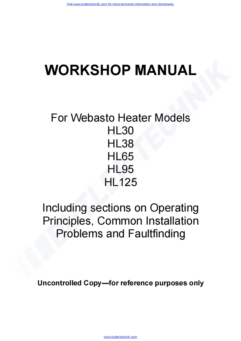 Webasto-Heater-HL125-Workshop-Service-Manual维修手册