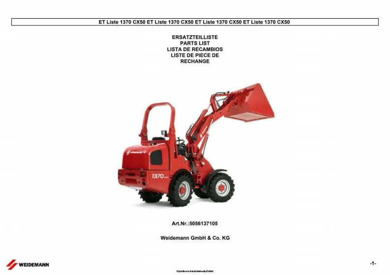 Weidemann-1370-CX50-Spare-零部件手册ue