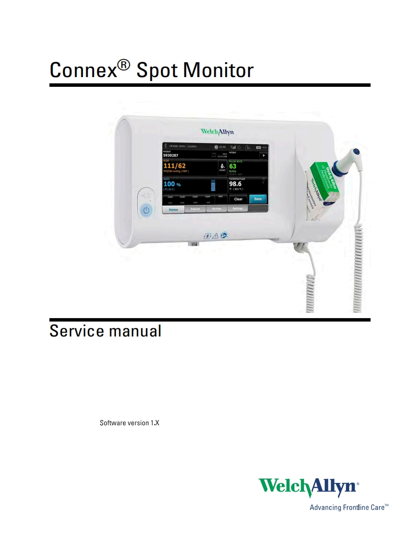 Welch-Allyn-Connex-Spot-Monitor-Service-操作说明书手册