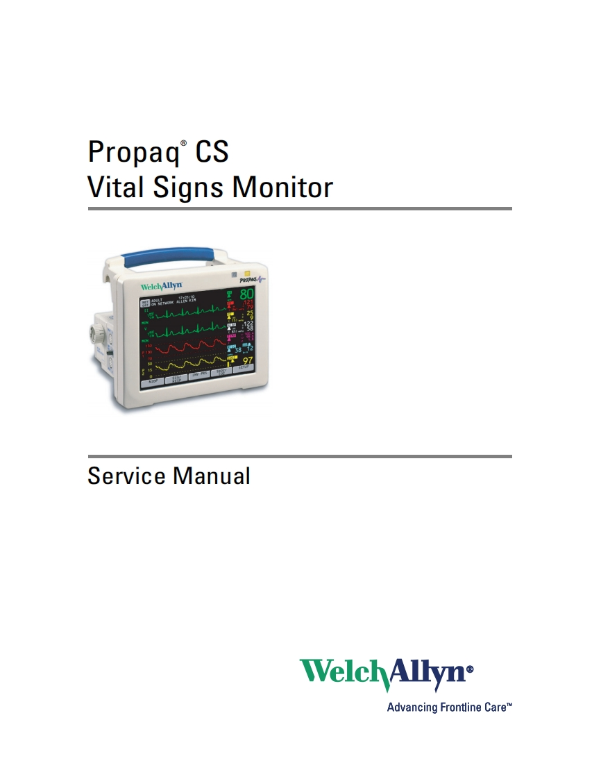 WelchAllyn_Propaq_CS_Service_manual维修参考说明书手册