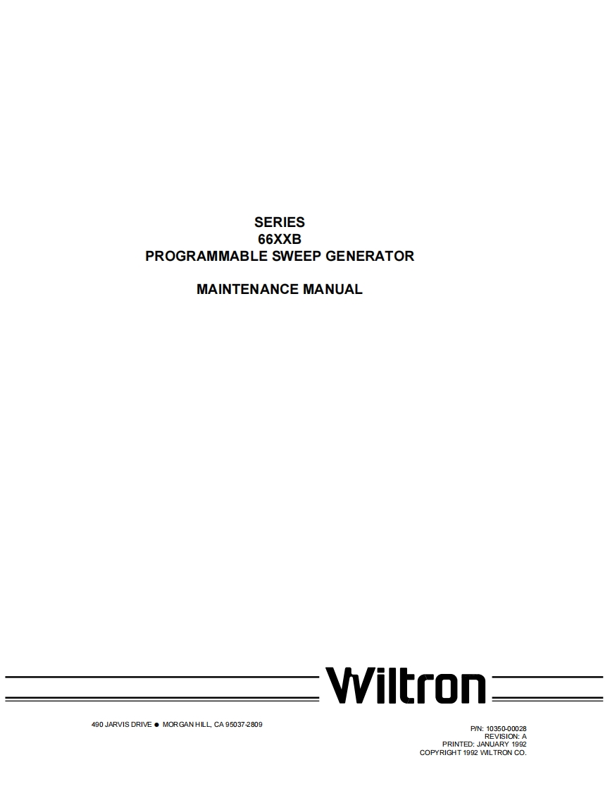 Wiltron66xxbMaintenanceManual维修操作说明书手册