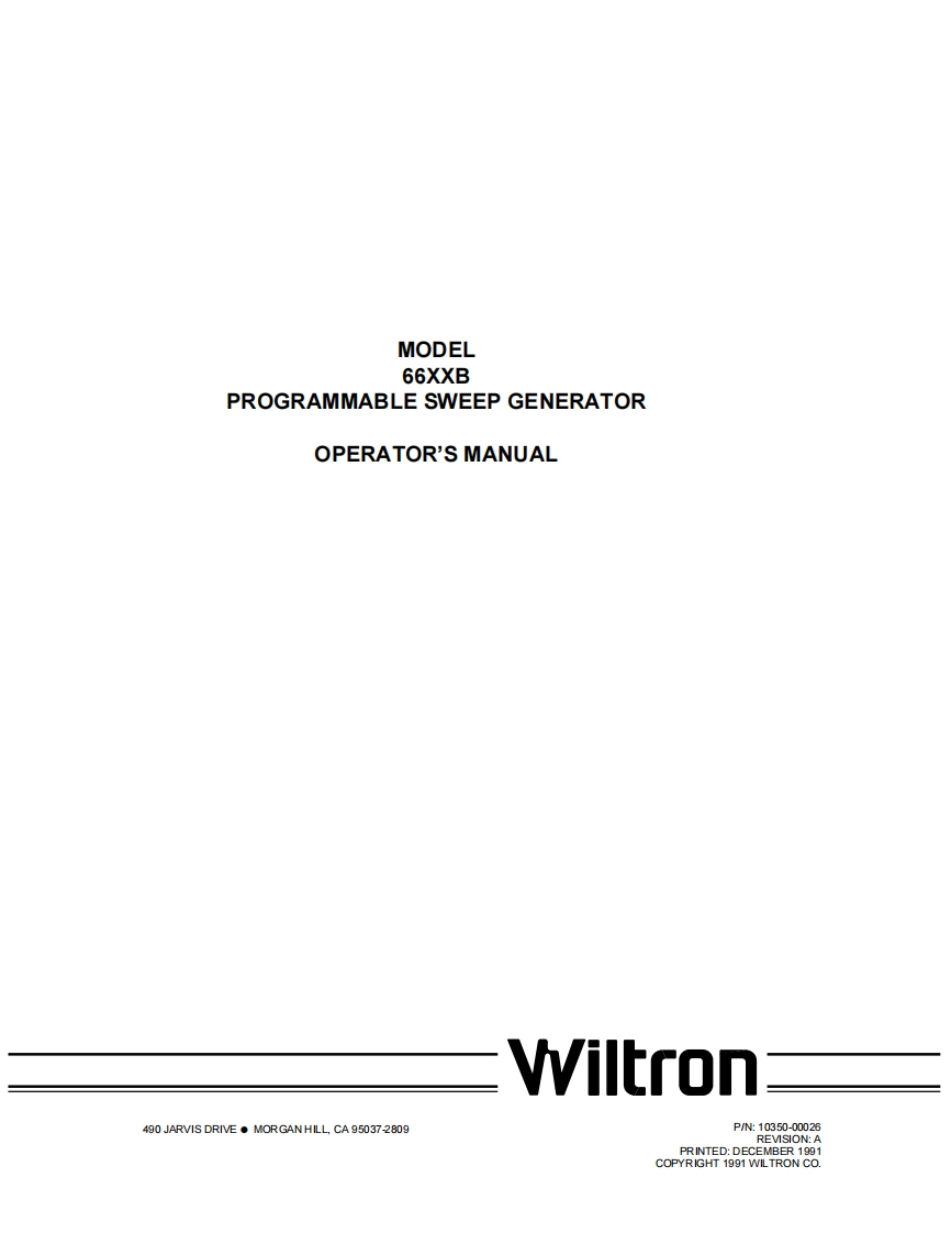 Wiltron_66XXB-用户操作说明书手册
