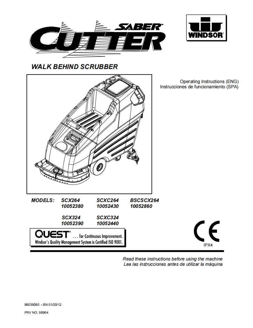 Windsor-Saber-Cutter-Deluxe-32-SCX324-SCXC324-Manual操作与维护手册