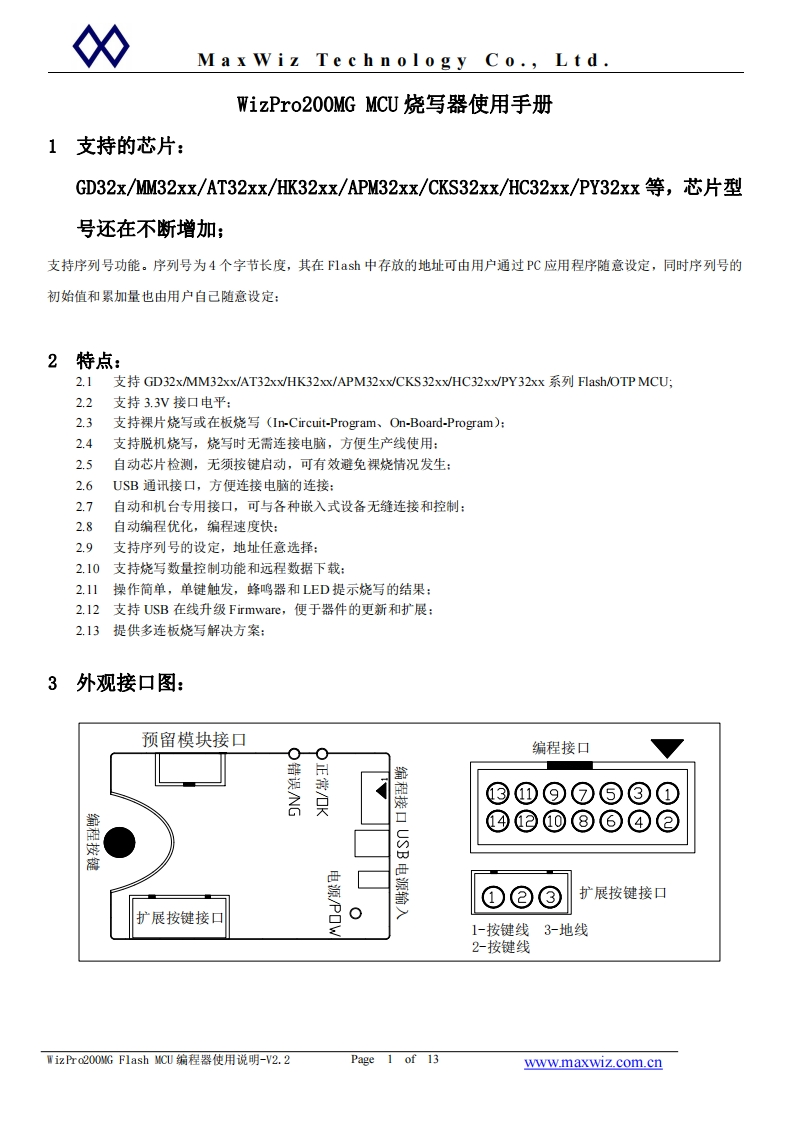 WizPro200MG-烧写器使用手册-V2.2