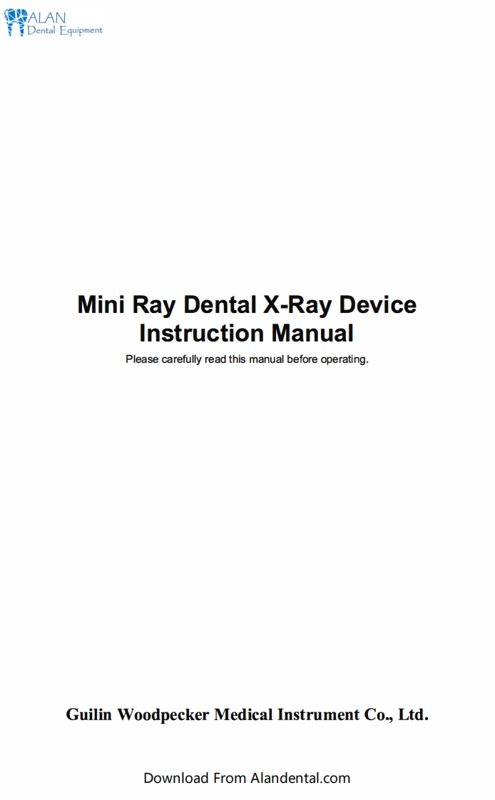 Woodpecker-Mini-Ray-Portable-Dental-X-ray-Machine-User-Guide