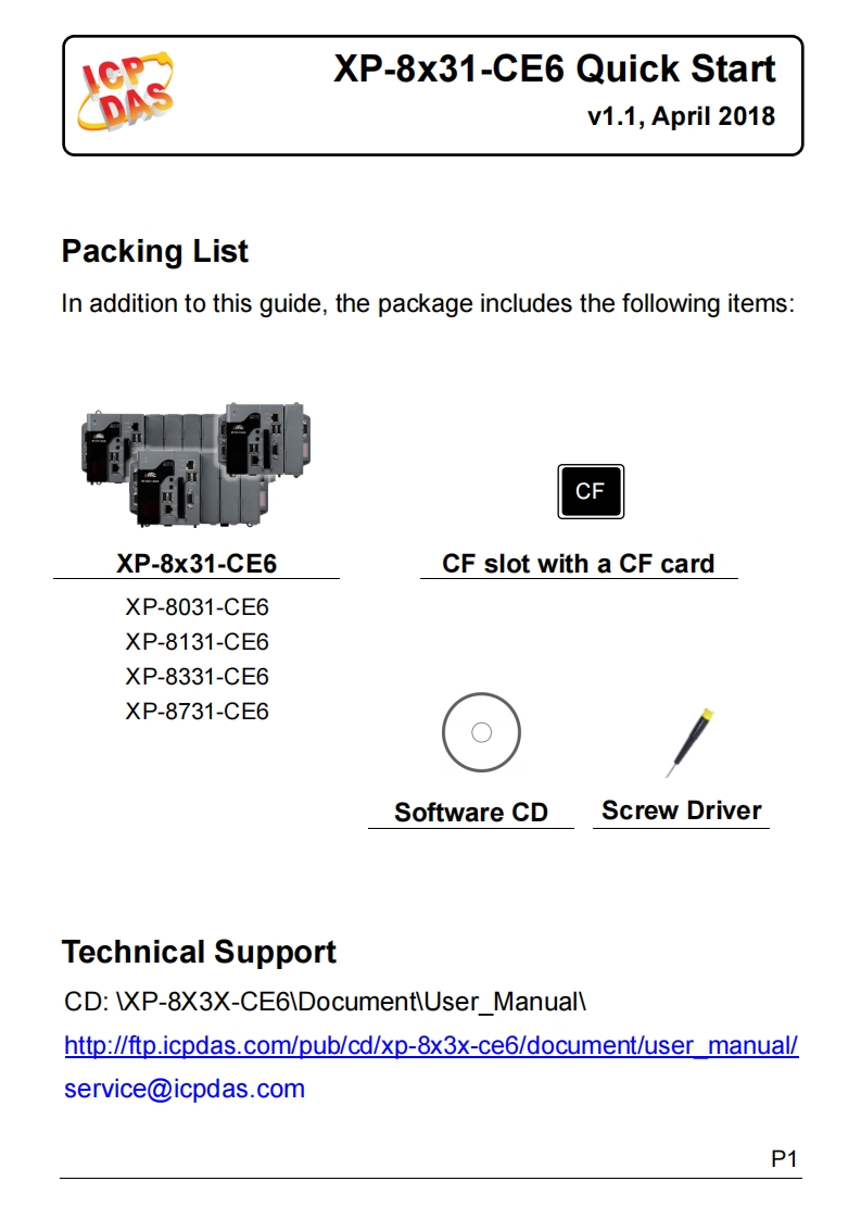 XP-8x31-CE6_用户使用说明书手册_英语_v1.1