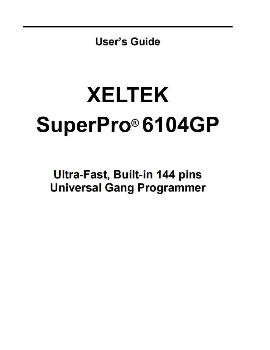 Xeltek-SP6104NGP-操作说明书手册