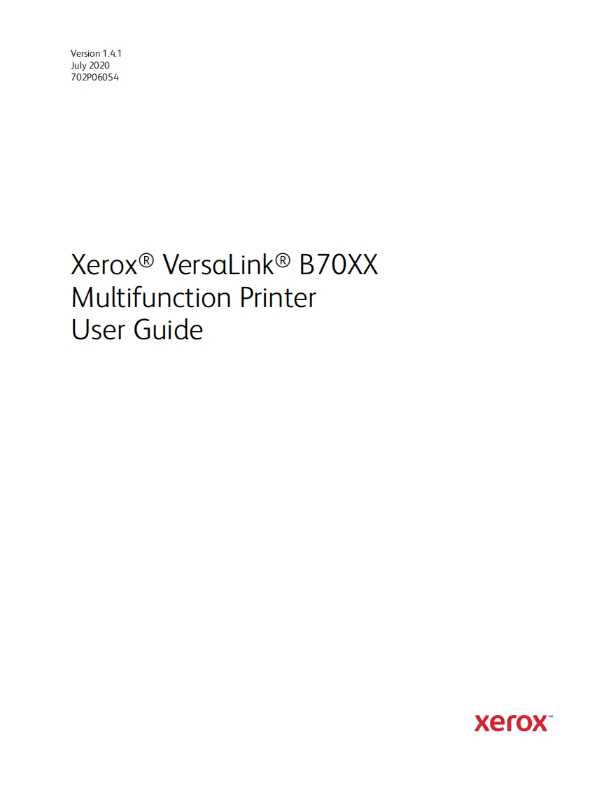 Xerox-B70-seris-操作说明书手册