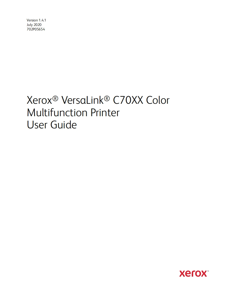 Xerox-VersaLink_C70xx_操作说明书手册