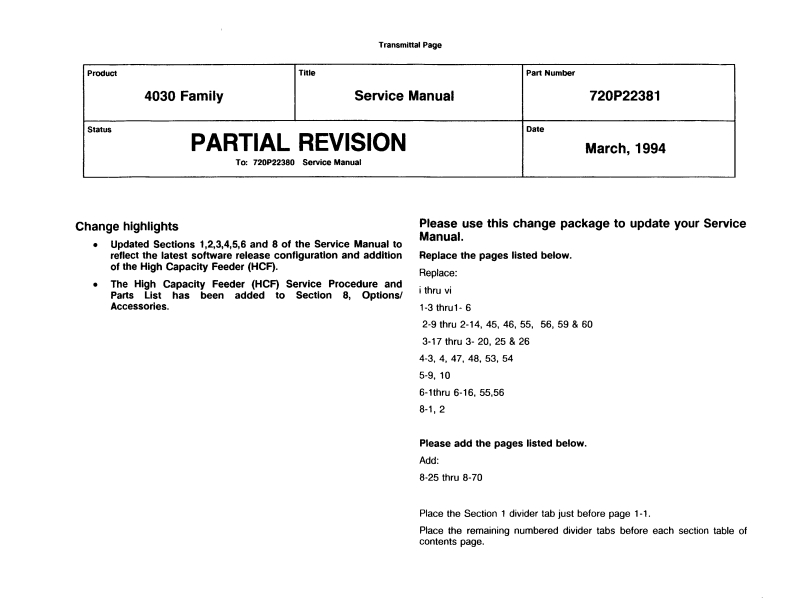 Xerox4030维修维护手册