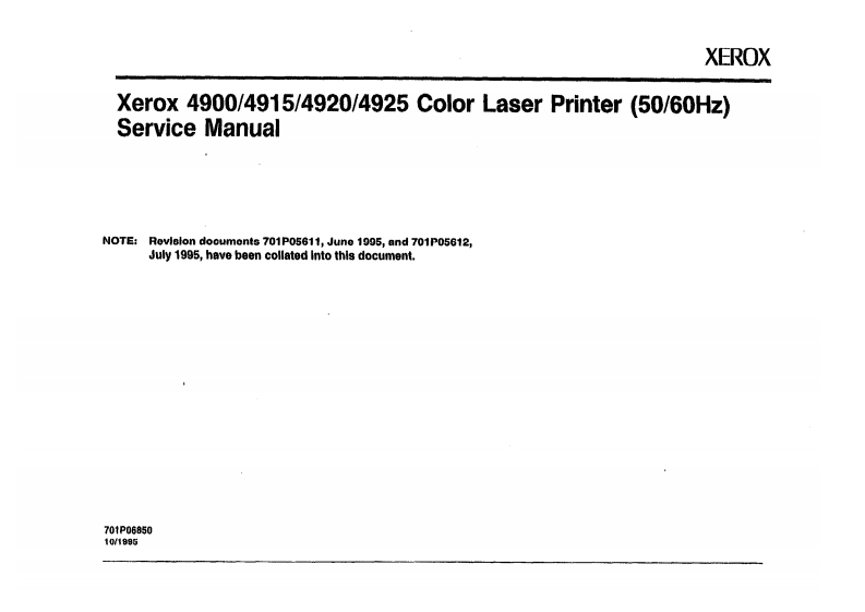 Xerox4900491549204925ColorLaserPribter(5060Hz)维修维护手册