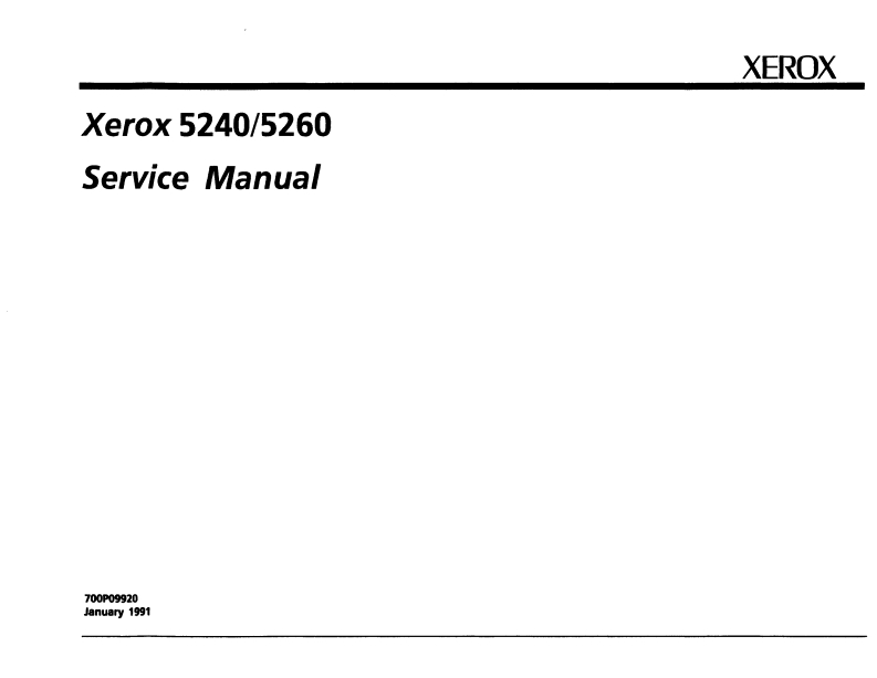 Xerox52405260维修维护手册