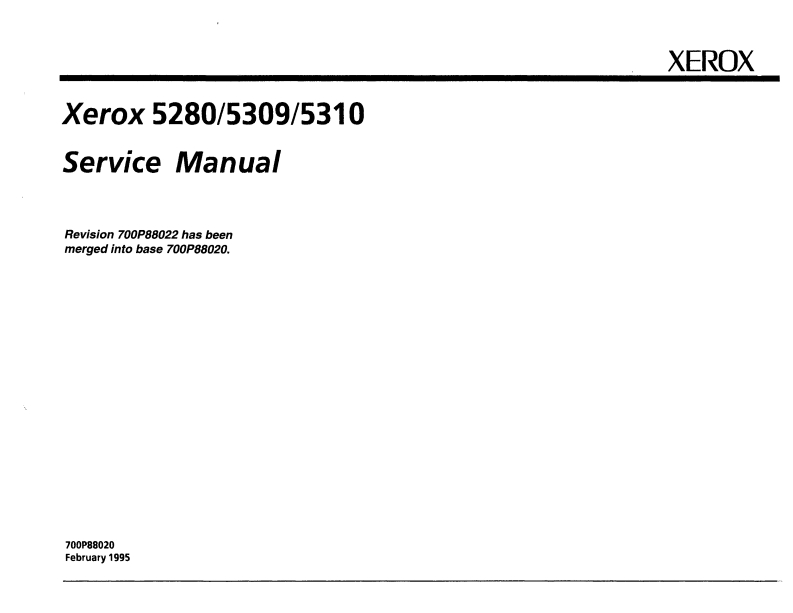 Xerox528053095310维修维护手册