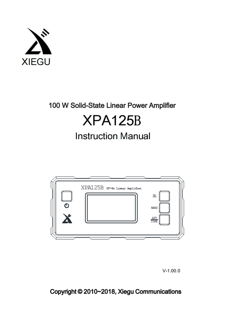 XieguXPA125B使用说明书手册