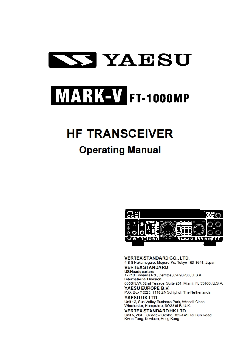 YAESU--FT-1000MP-MARK-V-操作说明书手册