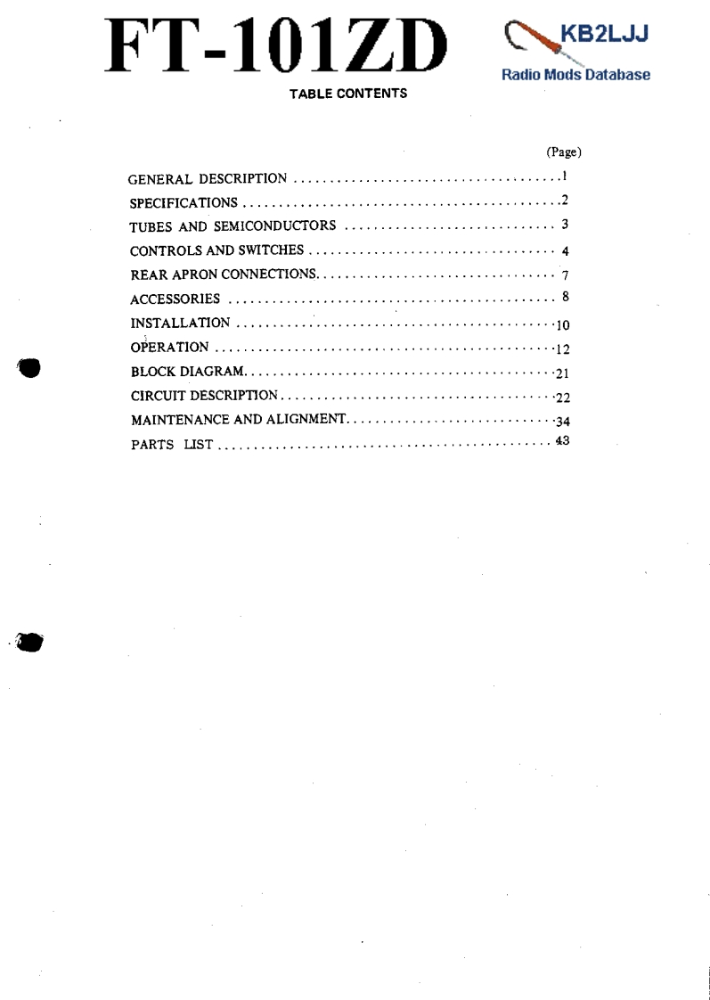 YAESU--FT-101ZD-操作说明书手册