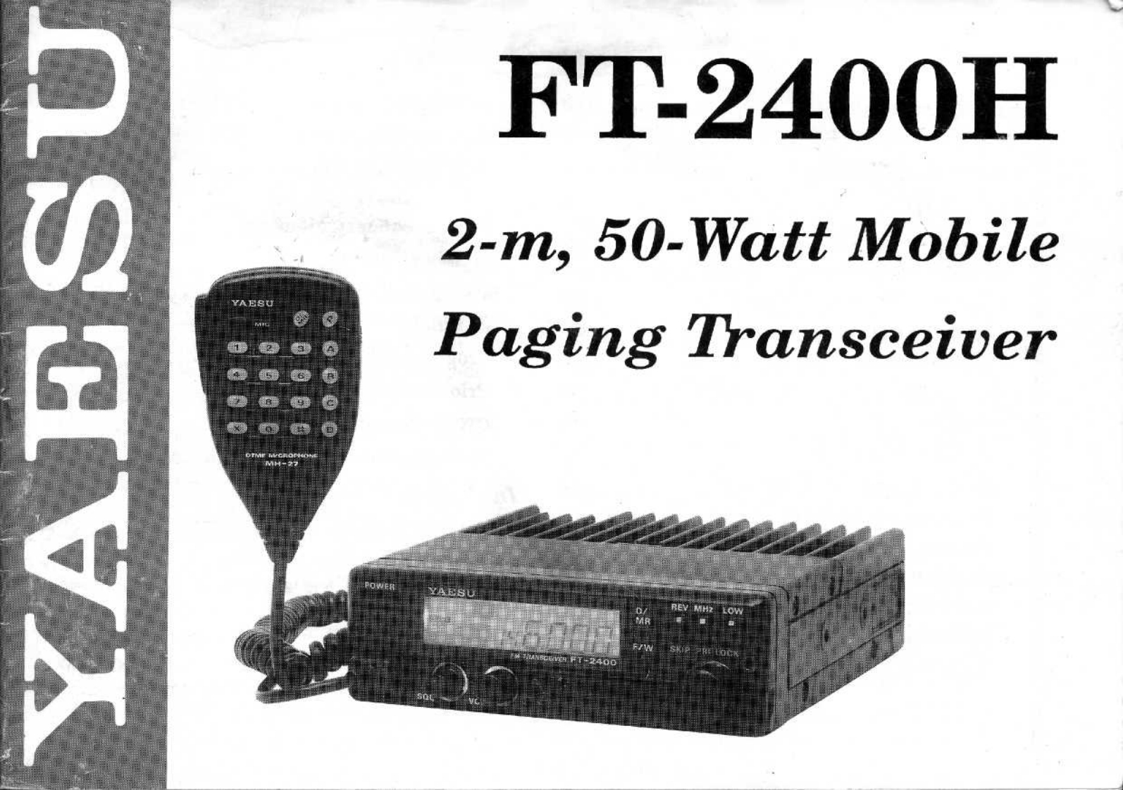 YAESU--FT-2400H-操作说明书手册