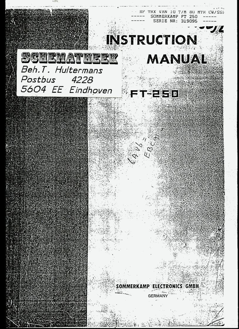 YAESU--FT-250-操作说明书手册