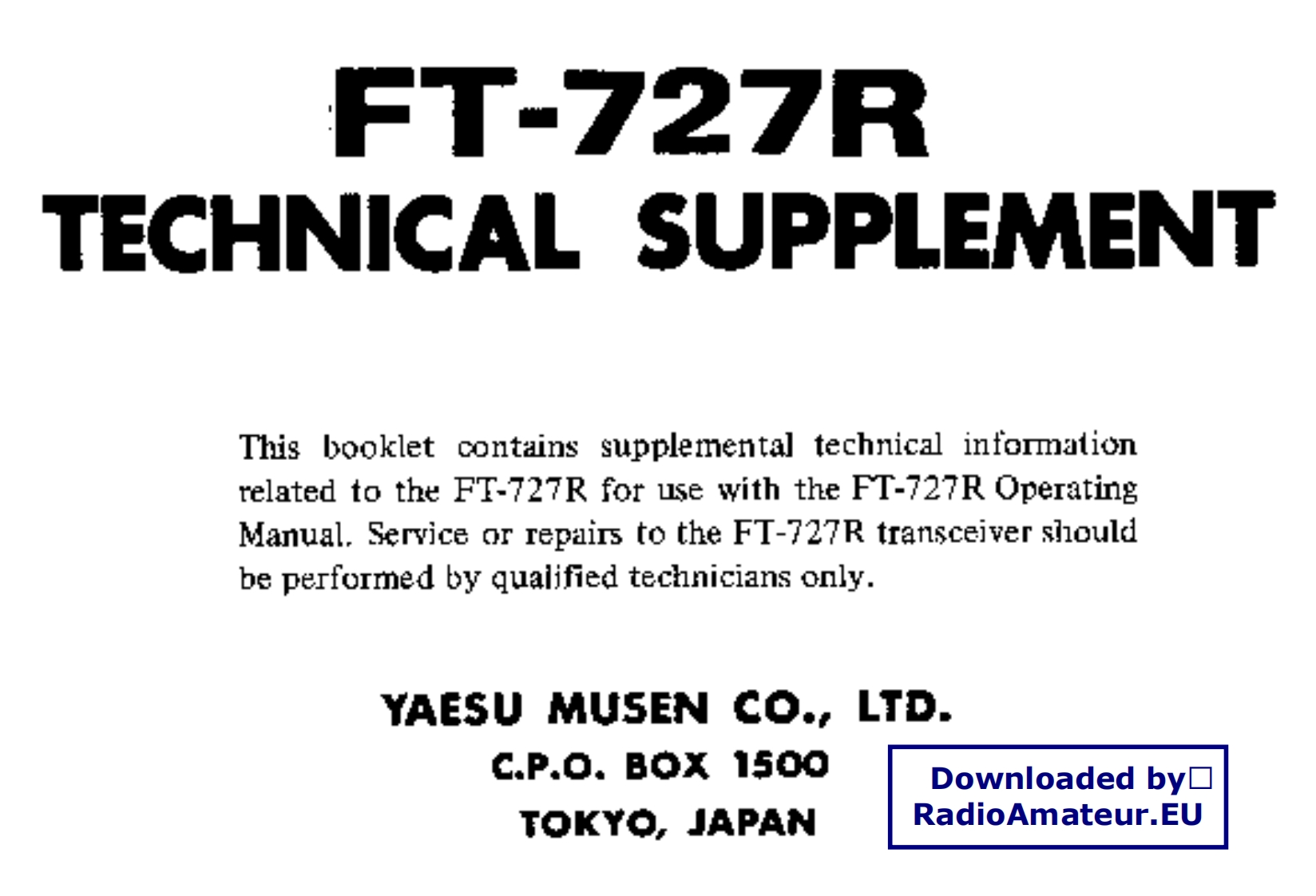 YAESU--FT-727R-维修电器原理图手册