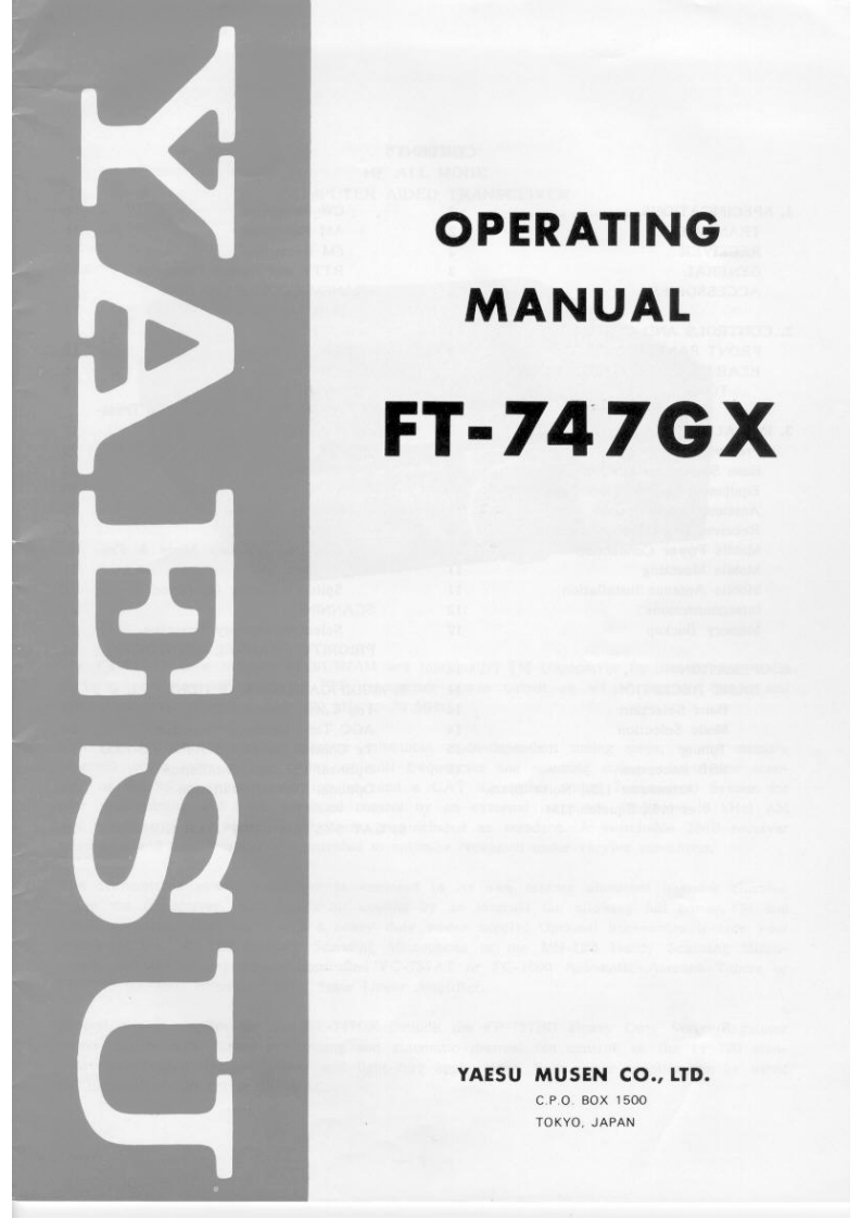 YAESU--FT-747GX-操作说明书手册