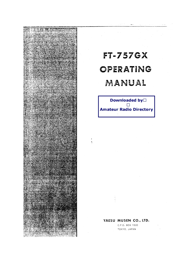 YAESU--FT-757GX-操作说明书手册