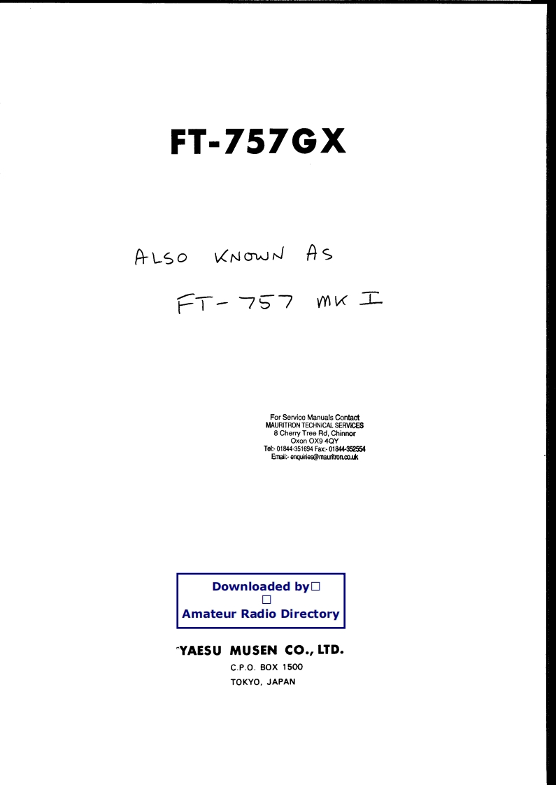 YAESU--FT-757GX-维修电器原理图手册