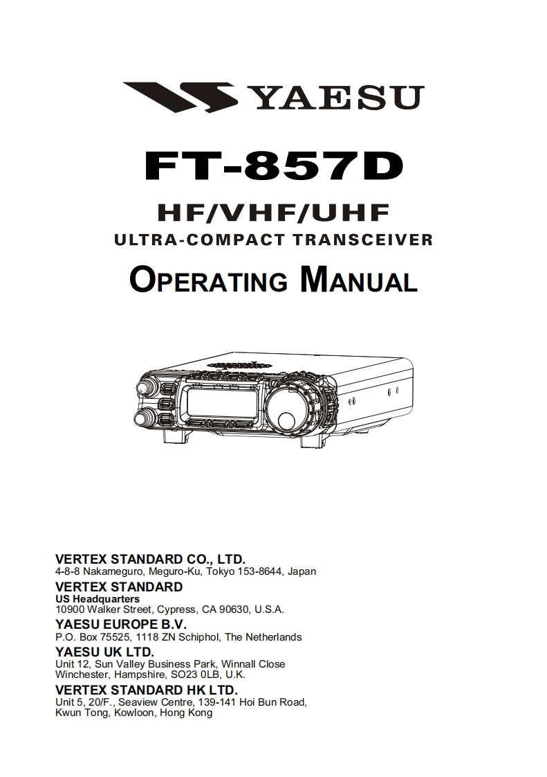 YAESU--FT-857d-操作说明书手册