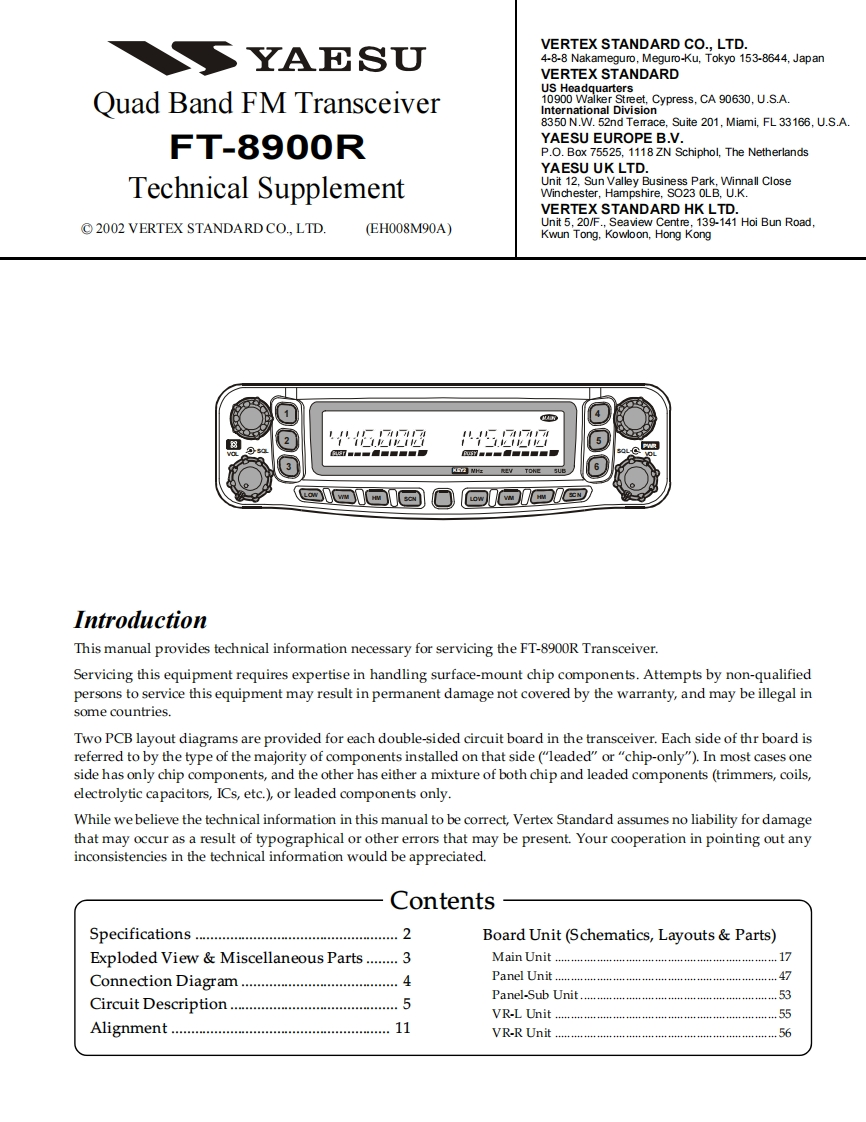 YAESU--FT-8900R-维修电器原理图手册