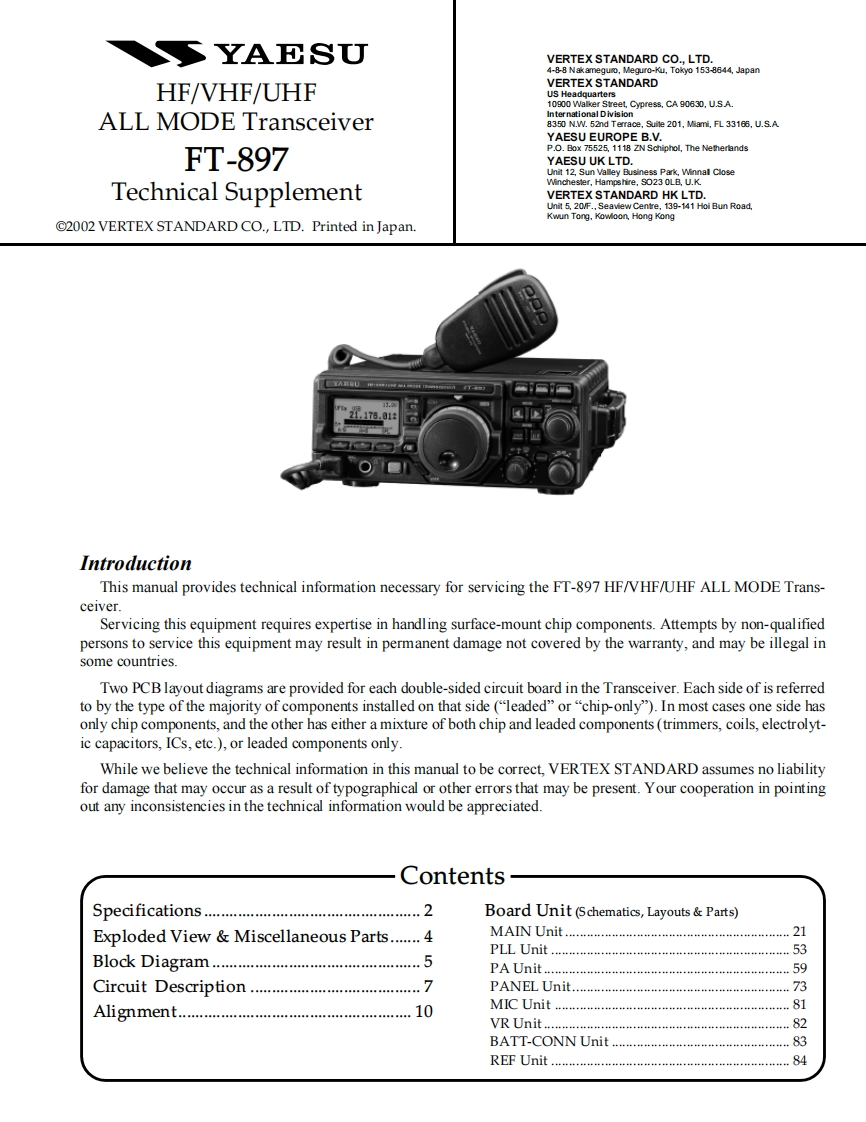 YAESU--FT-897-维修电器原理图手册