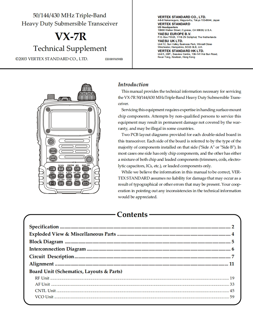 YAESU--VX-7R-维修电器原理图手册