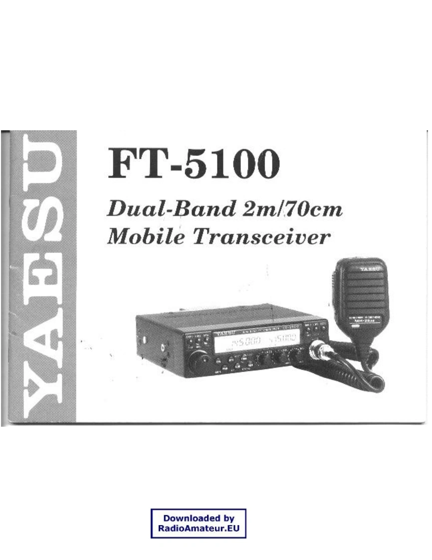 YAESU八重洲FT-5100_user操作说明书手册-中文版