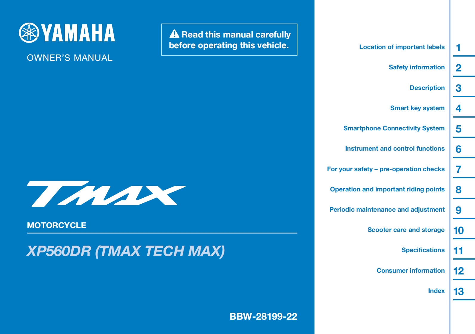 YAMAHA雅马哈XP560摩托车驾驶与日常维护维修手册