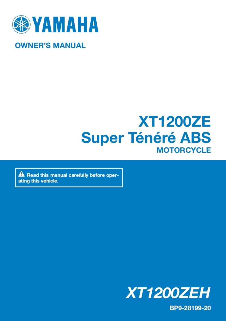 YAMAHA雅马哈XT1200摩托车驾驶与日常维护维修手册