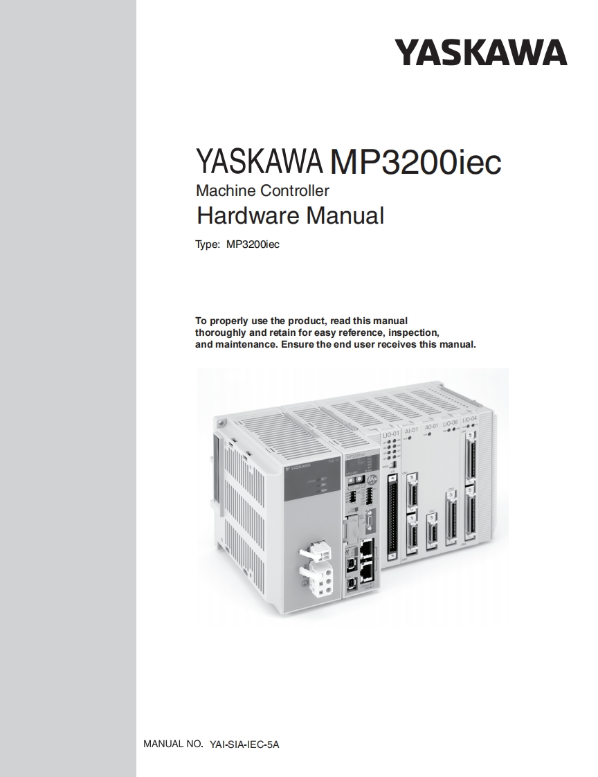 YASKAWA-MP3200iec-Hardware-操作说明书手册-YAI-SIA-IEC-5