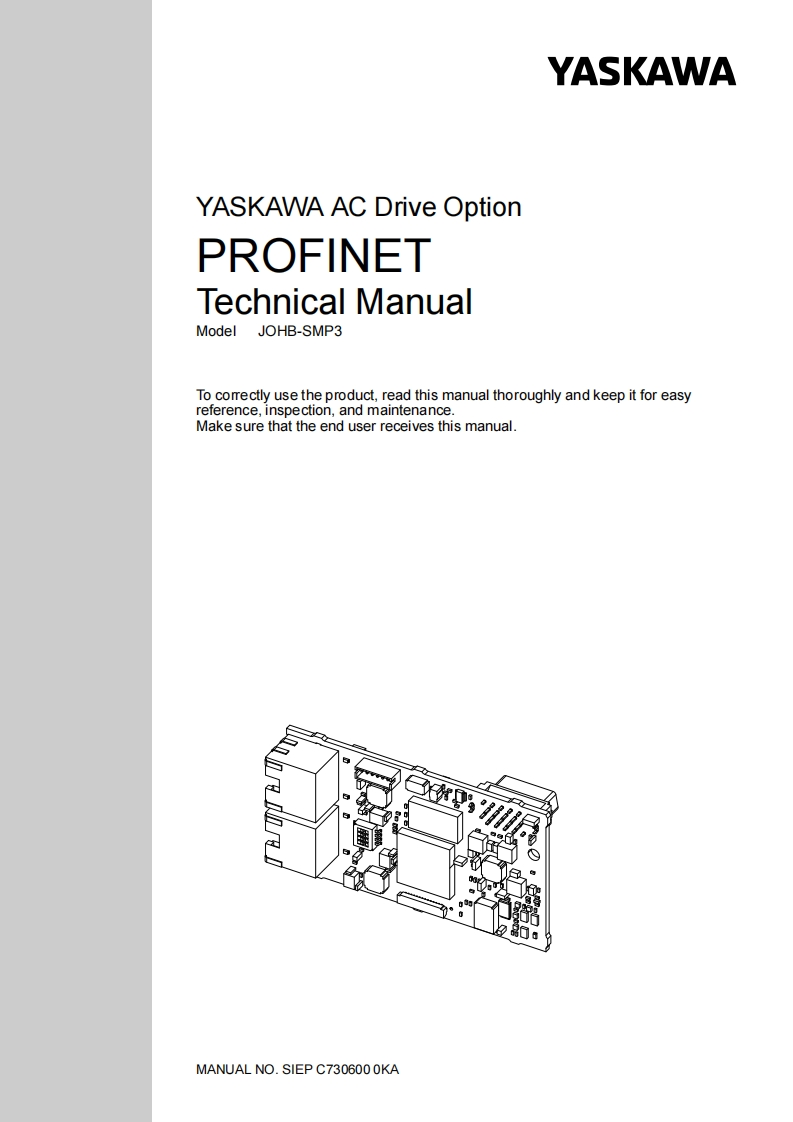 YASKAWA-安川SIEP-C730600-0K安装调试说明书手册