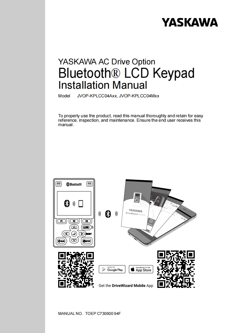 YASKAWA-安川TOEP-C730600-94F-5-0安装调试说明书手册