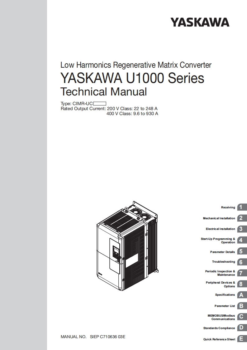 YASKAWA-安川U1000_TM_EN_SIEP_C710636_03安装调试说明书手册