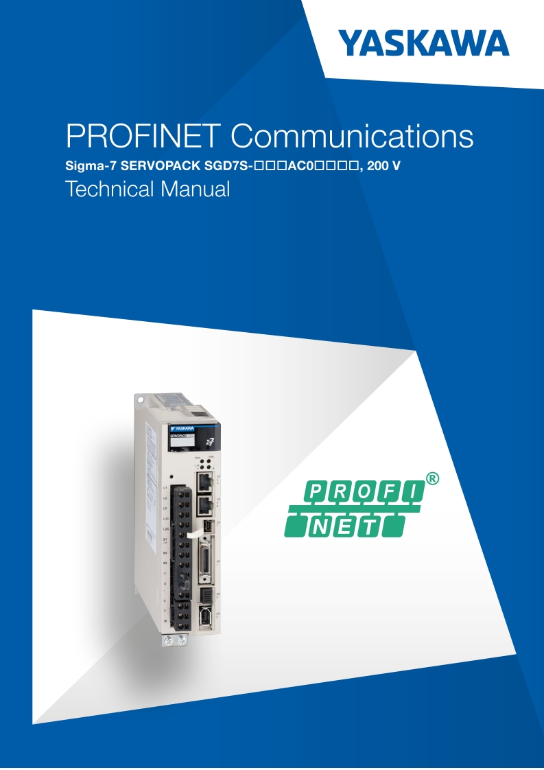 YASKAWA_操作说明书手册_Sigma7_200V_Single_Axis_PROFINET_SIEP_YEUOC7P_02A