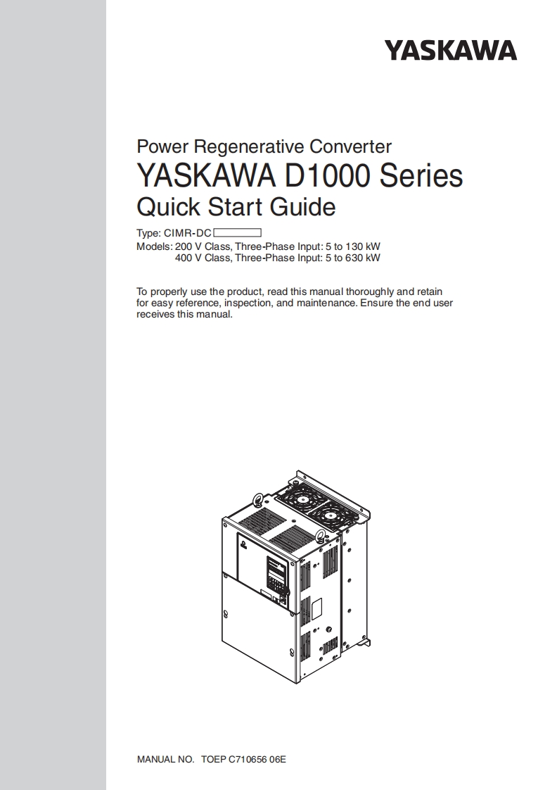 YASKAWA安川D1000_QSG_EN_TOEPC71065606E_4_0安装调试说明书手册