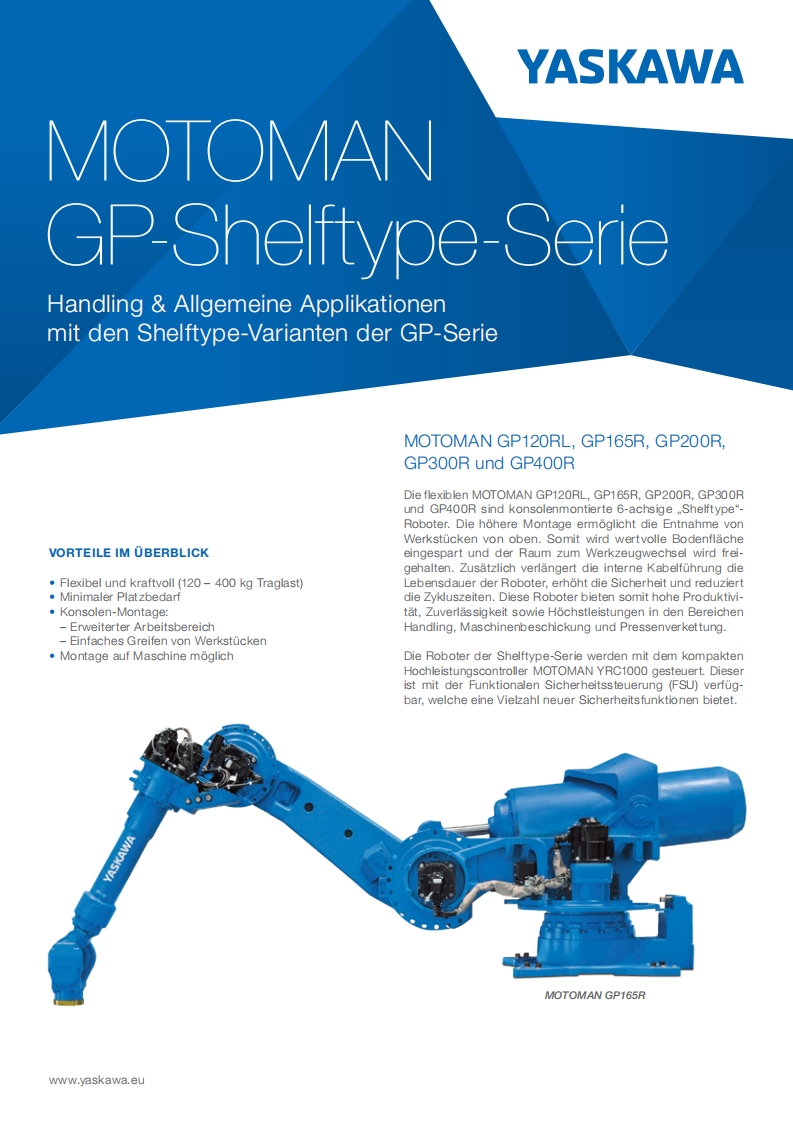 YASKAWA安川Flyer_Robot_GP_Shelftype_Series_D安装调试说明书手册