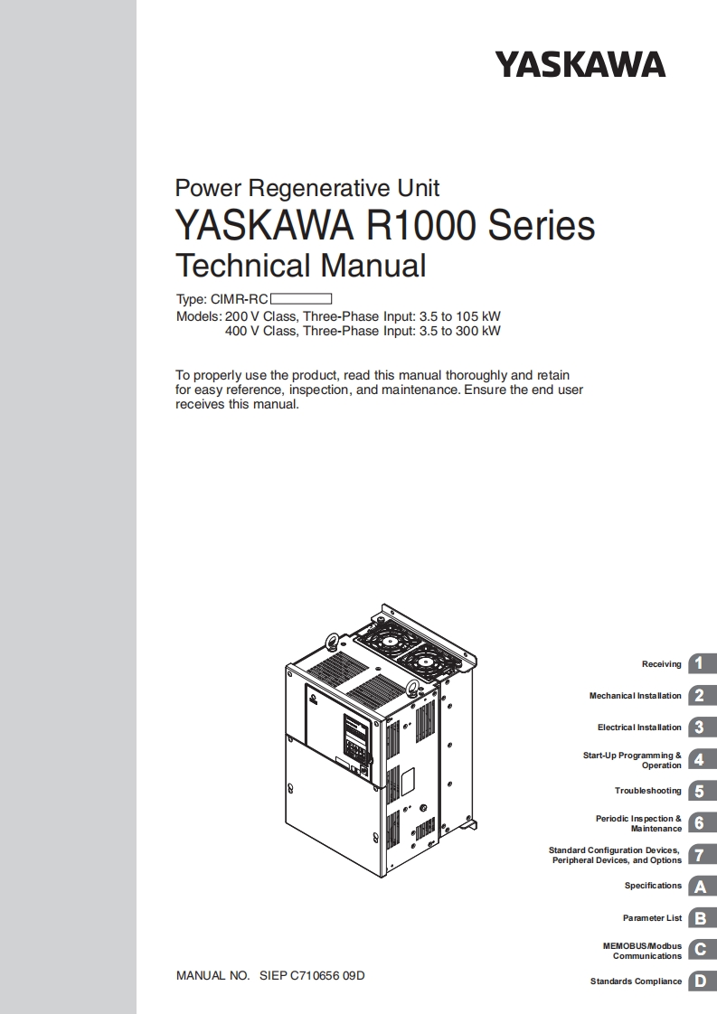 YASKAWA安川R1000_TM_EN_SIEP_C710656_09D_3_0安装调试说明书手册