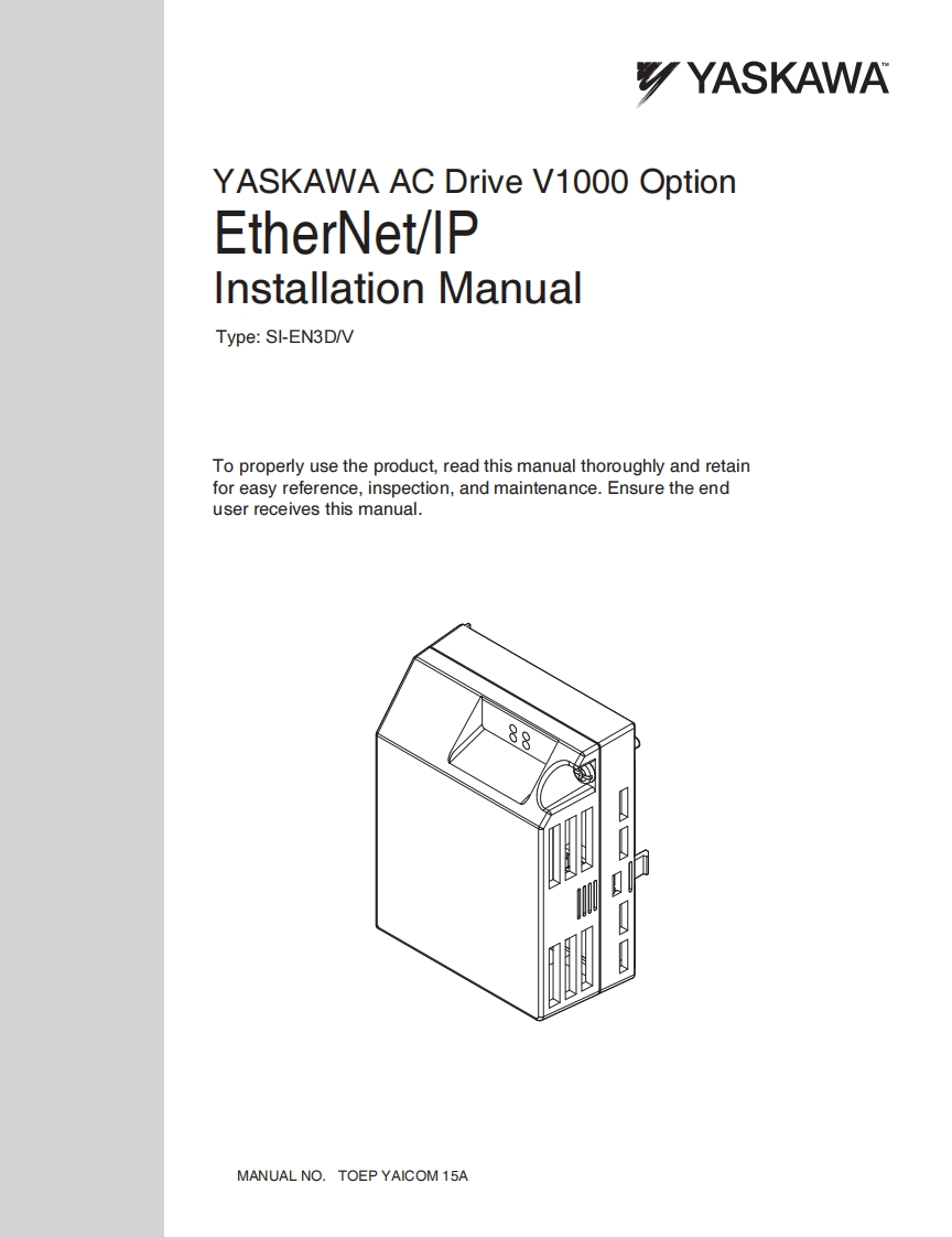 YASKAWA安川SI-EN3DV_EtherNetIP_IM_EN安装调试说明书手册