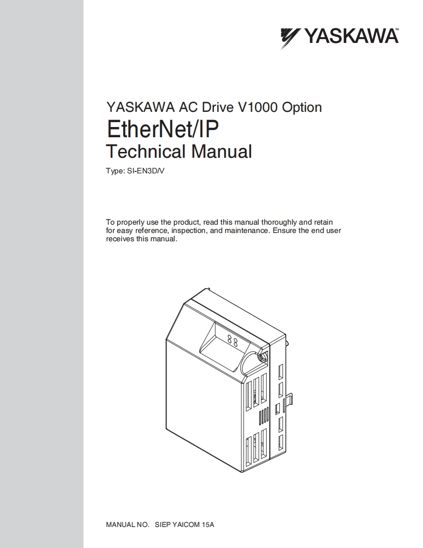 YASKAWA安川SI-EN3DV_EtherNetIP_TM_EN安装调试说明书手册