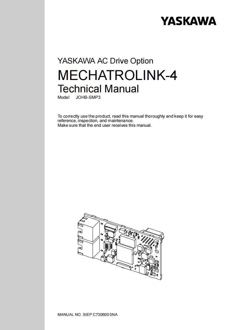 YASKAWA安川SIEP-C730600-0N安装调试说明书手册
