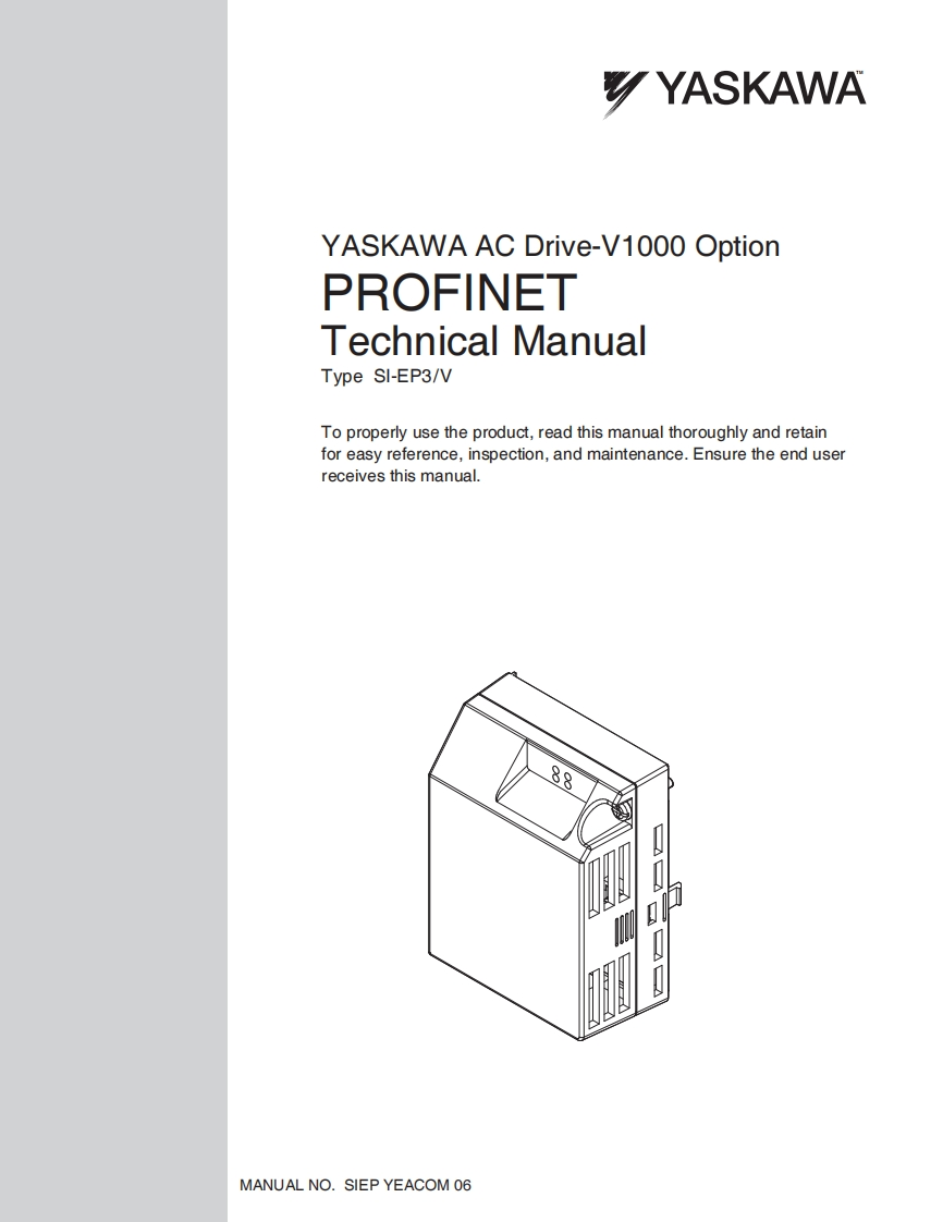 YASKAWA安川SIEP3V_Profinet_TM_EN_SIEPYEACOM06安装调试说明书手册