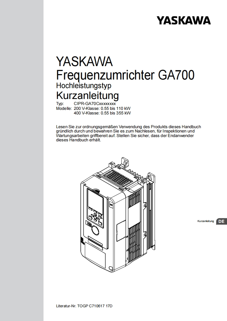 YASKAWA安川TOGP_C710617_17D_GA700_InitSteps_DE安装调试说明书手册