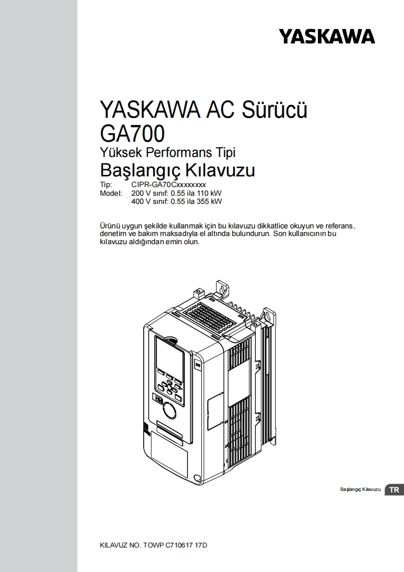 YASKAWA安川TOWP_C710617_17D_GA700_InitSteps_TR安装调试说明书手册