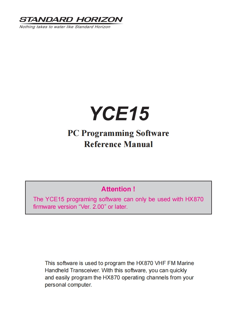 YCE15ProgrammingReference使用说明书手册(updated12-21-2016)