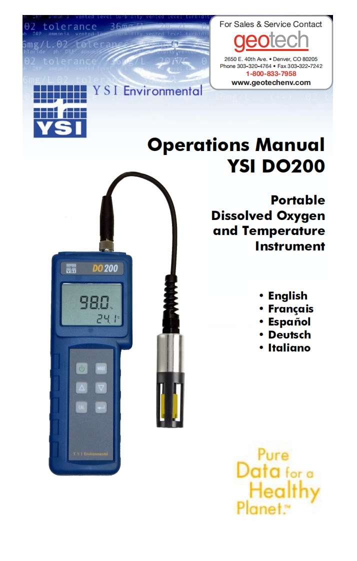YSI_DO_200_使用说明书手册